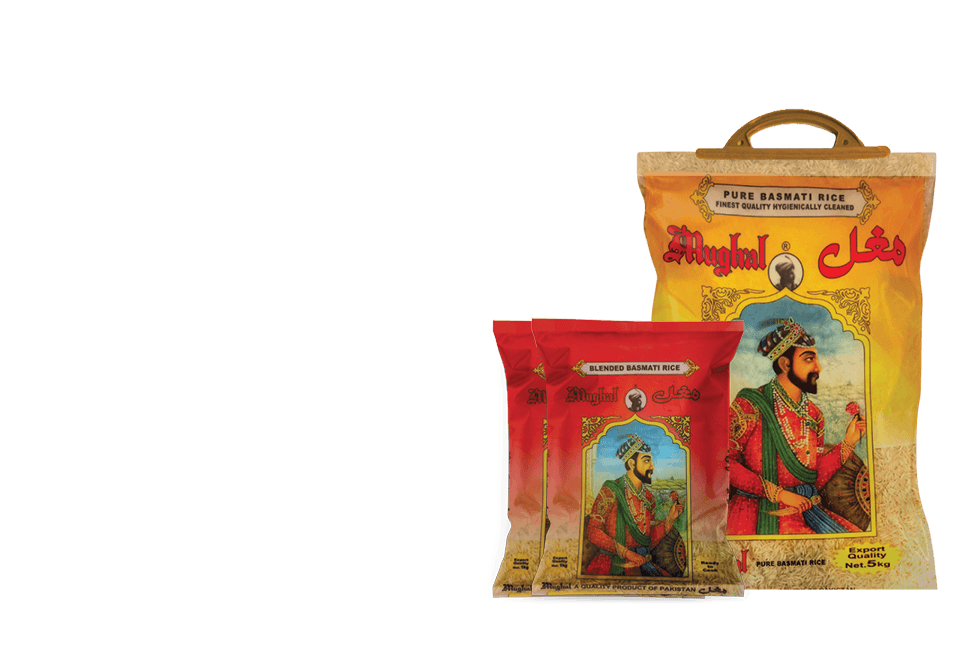 Mughal Pure Basmati Rice 5KG with Mughal Blended Basmati Rice 2KKG